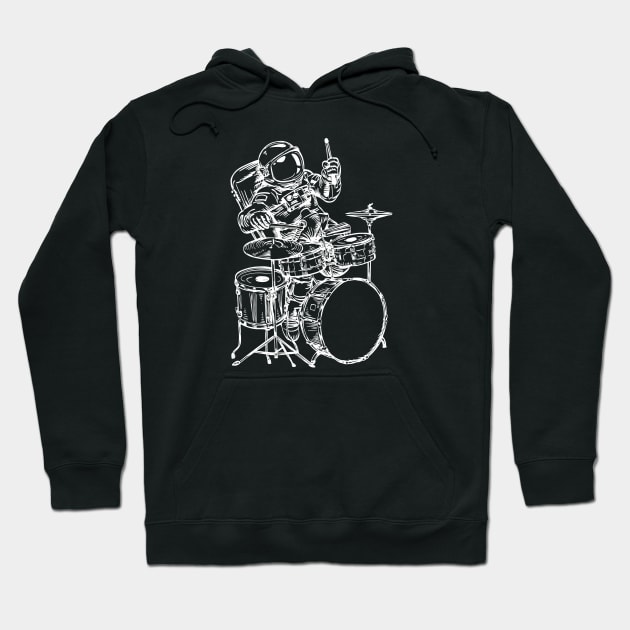 SEEMBO Spaceman Playing Drums Drummer Drumming Musician Band Hoodie by SEEMBO
